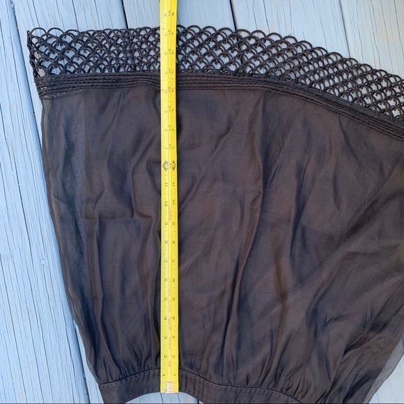 Elie Tahari Black Silk Eyelet Lace Hem Skirt Size 2 Elegant A-Line - Picture 7 of 11